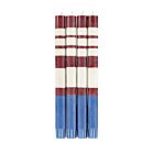 Candle Gift Box Set/4 Striped Guardsman Red, Pearl & Royal Blue
