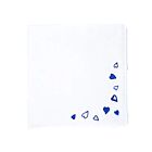 D. Porthault Handkerchief Embroidered Coeurs Blue