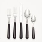 French Flatware Black & White Stainless 5-Piece Setting