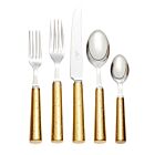 French Flatware Granite Gold Stainless 5-Piece Setting