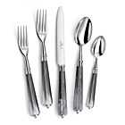 French Flatware Ravel Marble Grey Stainless 5-Piece Setting