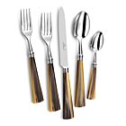 French Flatware Tonia Dark Horn Stainless 5-Piece Setting