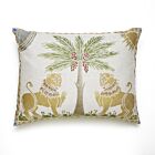 Mirella Lion & Palm Linen Pillow 19x25"