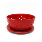 Rachael Pots Berry Bowl & Saucer Red Small