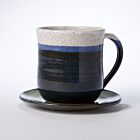 Rachael Pots Mug & Saucer Set Dark Blue