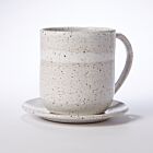 Rachael Pots Mug & Saucer Set White