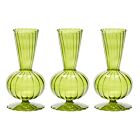 Kim Seybert Glass Tess Olive Bud Vase Set/3