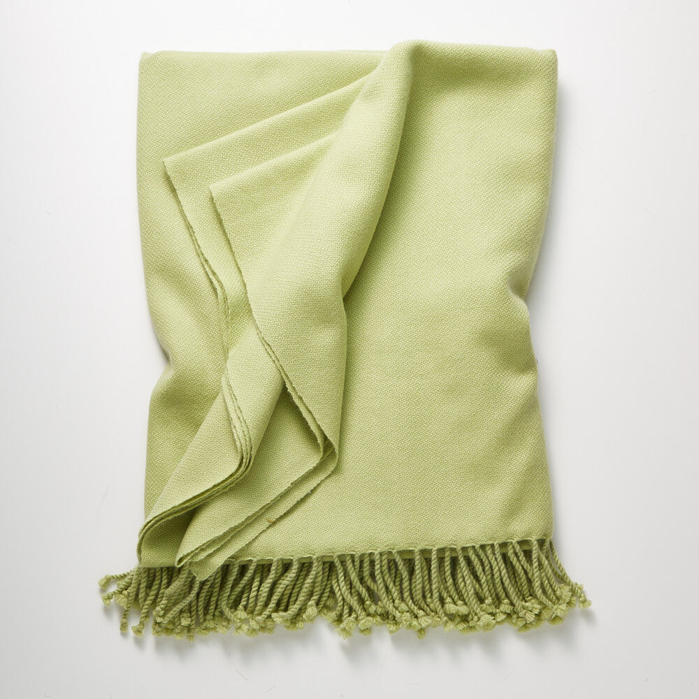 4 Ply Cashmere Throw Lily Green