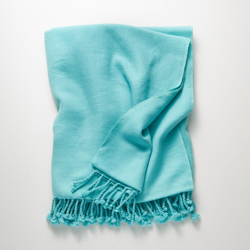 4 Ply Zig Zag Cashmere Throw Aruba