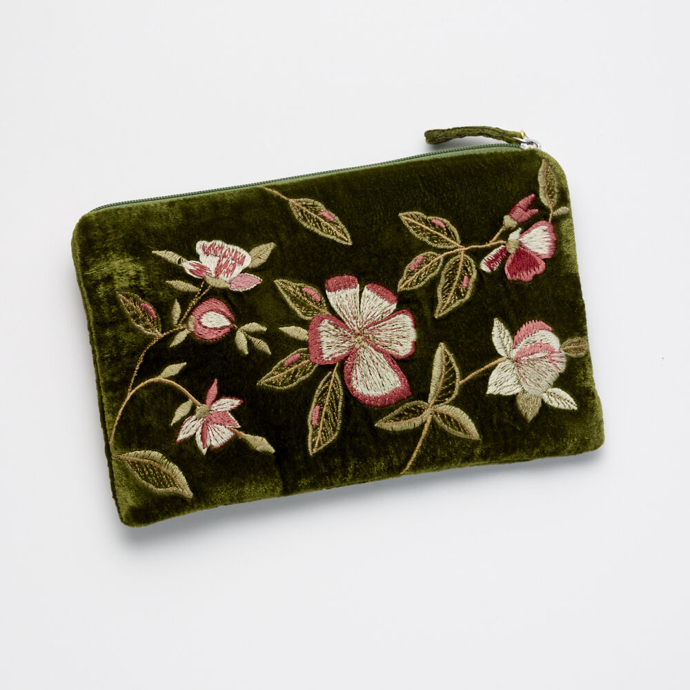 Anke Drechsel Embroidered Velvet Drawstring Pouch