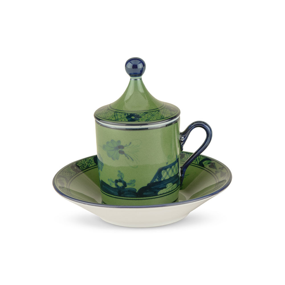 Ginori Oriente Italiano Malachite Espresso Cup Set