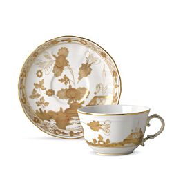 Ginori Oriente Italiano Aurum Gold Rim Tea Cup Set