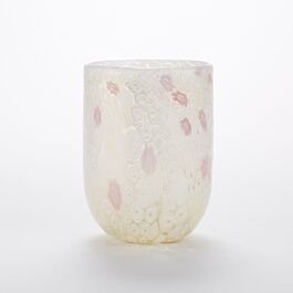 Murrine Glass Tumbler White Pink