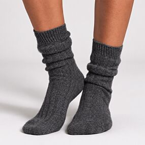 Cashmere Ribbed Socks Graphite