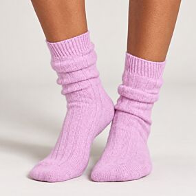 Cashmere Ribbed Socks Beach Pink
