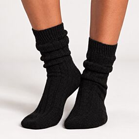 Cashmere Ribbed Socks Ebony