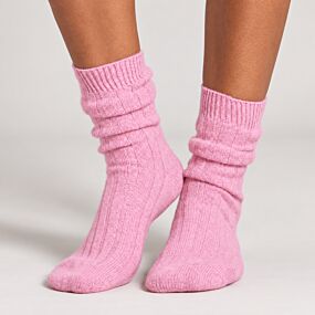 Cashmere Ribbed Socks Glam Pink