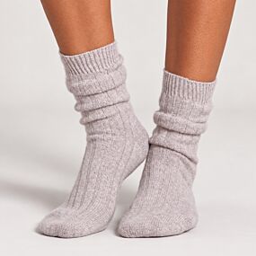 Cashmere Ribbed Socks Latte