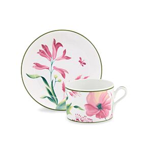 Ginori Florenza Rosa Malva Tea Cup & Saucer Set