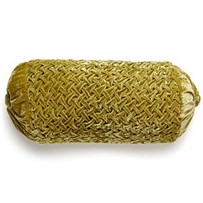 Anke Drechsel Silk Velvet Pillow Basket Weave Peridot 10x16"