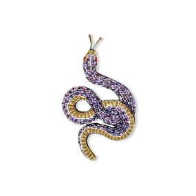Artisan Brooch Pin Amethyst Snake