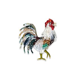 Artisan Brooch Pin Aurora Rooster