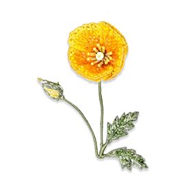 Artisan Brooch Pin California Golden Poppy