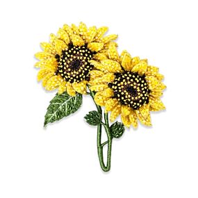 Artisan Brooch Pin Dancing Sunflowers