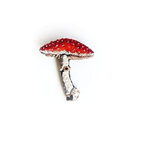Artisan Brooch Pin Fly Amanita Mushroom