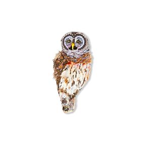 Artisan Brooch Pin Hoot Owl