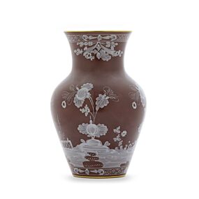 Ginori Oriente Italiano Castagna Gold Rim Ming Vase