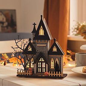Halloween Lighted Wood House