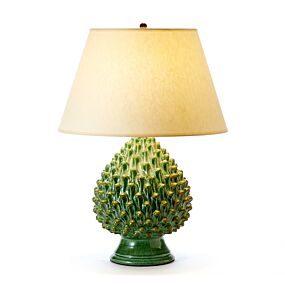  Italian Table Lamp Pinecone Dark Green Small
