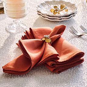 Juliska Berry Scallop Napkin Pumpkin
