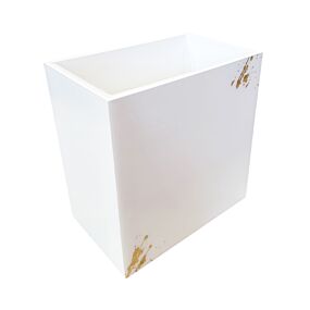 Lacquer Artful Gold Leaf Wastebasket