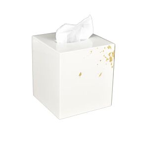 Lacquer Artful Gold Tissue Box Cover
