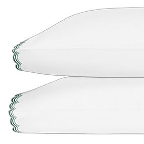 Matouk Stella Green Standard Pillowcase/Pair - 21x32"