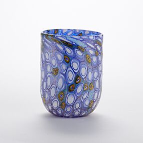 Murrine Glass Tumbler Blue & White