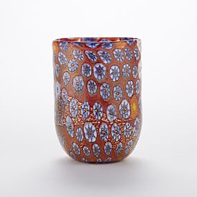 Murrine Glass Tumbler Orange & Red