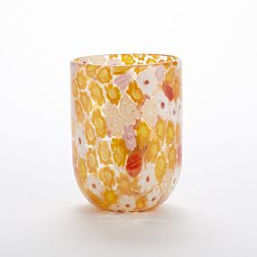 Murrine Glass Tumbler Orange & Daisy