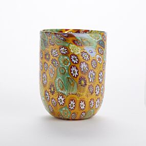 Murrine Glass Tumbler Green & Red