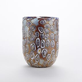 Murrine Glass Tumbler Blue & Brown