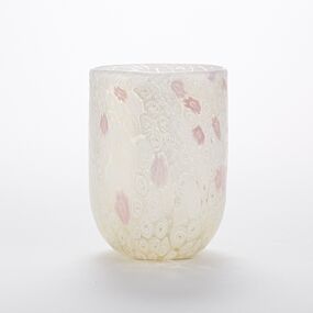 Murrine Glass Tumbler White & Pink