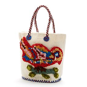 Nathalie Lete Tote Bag Small Bird Ecru