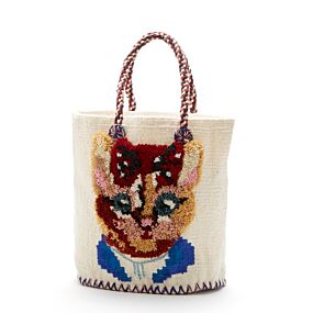 Nathalie Lete Tote Bag Small Kitty Ecru