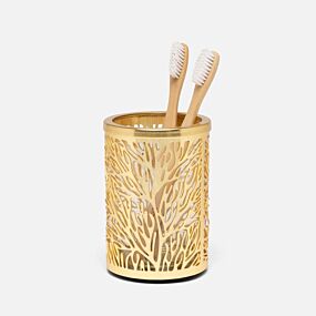 Pigeon & Poodle Lynn Matte Gold Brush Holder