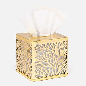Pigeon & Poodle Lynn Matte Gold Tissue Box